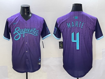Men's Arizona Diamondbacks #4 Ketel Marte Purple 2025 City Connect Limited Stitched Jersey