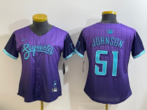 Women Arizona Diamondbacks #51 Randy Johnson Purple 2025 City Connect Limited Stitched Jersey