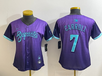 Women Arizona Diamondbacks #7 Corbin Carroll  Purple 2025 City Connect Limited Stitched Jersey