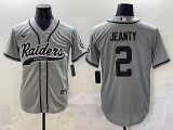 Men's Las Vegas Raiders #2 Ashton Jeanty Black Cool Base Stitched Baseball Jersey