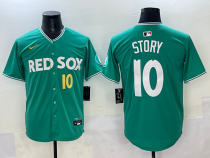 Men's Boston Red Sox #10 Story Green 2025 City Connect Limited Stitched Jersey