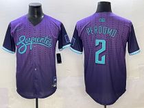 Men's Arizona Diamondbacks #2 Geraldo Perdomo Purple 2025 City Connect Limited Stitched Jersey