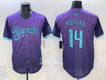 Men's Arizona Diamondbacks #14 Gabriel Moreno Purple 2025 City Connect Limited Stitched Jersey