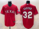 Men's Texas Rangers #32 Evan Carter Red Nike Game Jersey