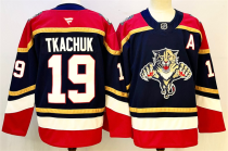 Men's Florida Panthers #19 Matthew Tkachuk Black 2024-25 Home With A Patch Stitched