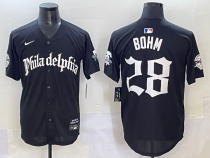 MLB Philadelphia Phillies #28 Bohm Black GOTHIC Vapor Limited Stitched Jersey
