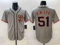 Men's San Francisco Giants #51 Jung Hoo Lee Grey Stitched Baseball Jersey
