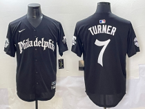 Men's Philadelphia Phillies #7 Trea Turner Black GOTHIC Vapor Limited Stitched Jersey