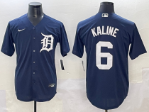Men's Detroit Tigers #6 Kaline Navy Blue Game Nike Jersey