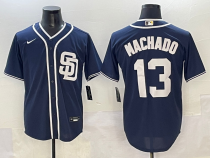 Men's San Diego Padres #13 Manny Machado Navy Game Jersey