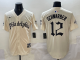 Men's Philadelphia Phillies #12 Kyle Schwarber Cream GOTHIC Vapor Limited Stitched Jersey