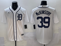 Men's Detroit Tigers #39 McKinstry White Stitched Baseball Jersey