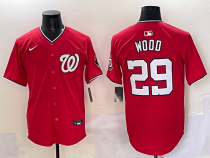 Men's Washington Nationals #29 James Wood Red Game Nike Jersey