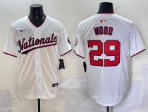 Men's Washington Nationals #29 James Wood White Game Nike Jersey