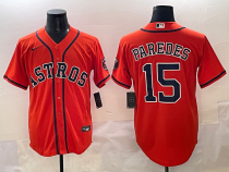 MLB Houston Astros #15 Paredes Orange Game Nike Jersey