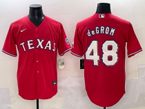 Men's Texas Rangers #48 Jacob DeGrom Red Nike Game Jersey
