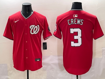 Men's Washington Nationals #3 Dylan Crews Red Nike Game Jersey