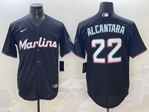 MLB Miami Marlins #22 Alcantara Black Game Nike Jersey
