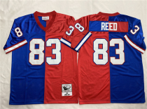Men's Buffalo Bills #83 Andre Reed Blue/Red Split Throwback Jersey