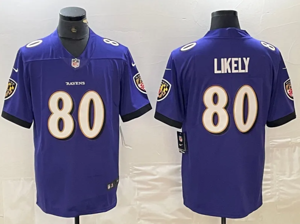Men's Baltimore Ravens #80 Isaiah Likely Purple  Vapor Untouchable Limited Jersey