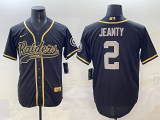 Men's Las Vegas Raiders #2 Ashton Jeanty Black Cool Base Stitched Baseball Jersey