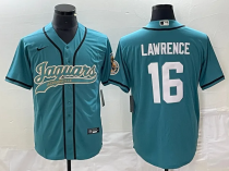 Men's Jacksonville Jaguars #16 Trevor Lawrence Teal With Patch Stitched Jersey
