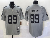 Men's Las Vegas Raiders #98 Maxx Crosby 2024 Anniversary Patch Grey Stitched Jersey
