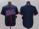 Men's Buffalo Bills Blank Navy With Patch Cool Base Stitched Baseball Jersey
