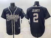 Men's Las Vegas Raiders #2 Ashton Jeanty Black Cool Base Stitched Baseball Jersey