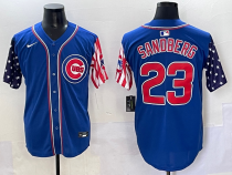 Men's Chicago Cubs #23 Sandberg Blue Stitched Baseball Jersey