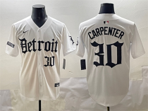 Men's Detroit Tigers #30 Kerry Carpenter White 'Motor Gothic Edition' Vapor Premier Limited Jersey