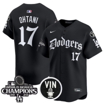 Men's Los Angeles Dodgers #17 Shohei Ohtani Black Mexico 2025 LA Gothic Style With Vin Jersey