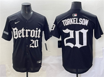 Men's Detroit Tigers #20 Spencer Torkelson Black 'Motor Gothic Edition' Vapor Premier Limited Jersey