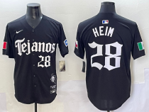 Men's Texas Rangers #28 Heim Black Mexico Cool Base Stitched Baseball Jersey