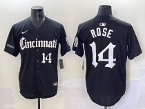 MLB Cincinnati Reds #14 Pete Rose Black Stitched Baseball Jersey