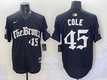Men's New York Yankees #45 Gerrit Cole Black New Jersey