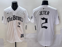 Men's New York Yankees #2 Derek Jeter White New Jersey