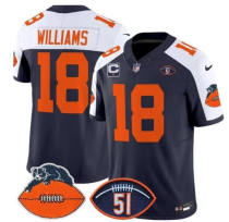 Men's Chicago Bears #18 Caleb Williams Navy/White F.U.S.E. With 1-star C Patch And No. 51 Jersey