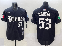 Men's Texas Rangers #53 Adolis García Black Mexico Cool Base Stitched Baseball Jersey