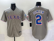 Men's Texas Rangers #2 Semien Grey Nike Game Jersey
