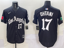 Men's Los Angeles Dodgers #17 Shohei Ohtani Black Mexico 2025 LA Gothic Style Jersey