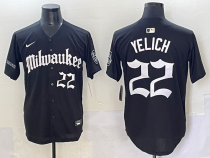 MLB Milwaukee Brewers #22 Christian Yelich Black New Jersey