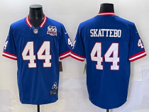 Men's New York Giants #44 Cam Skattebo Royal 2025 Draft F.U.S.E. 100th Season & State Jersey