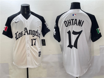 Men's Los Angeles Dodgers #17 Shohei Ohtani White/Black Mexico 2025 LA Gothic Style Jersey