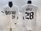 Men's Detroit Tigers #28 Javier Báez White 'Motor Gothic Edition' Vapor Premier Limited Jersey