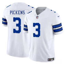 Men's Dallas Cowboys #3 George pickens White 2025 F.U.S.E. Vapor Untouchable Jersey