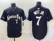 MLB Kansas City Royals #7 Witt Jr. Black Gothic Style With Fernando Jersey