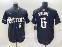 Men's Detroit Tigers #6 Al Kaline Black 'Motor Gothic Edition' Vapor Premier Limited Jersey
