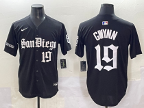 MLB San Diego Padres #19 Tony Gwynn Black 'Motor Gothic Edition' Vapor Premier Limited Jersey