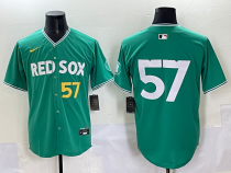 Men's Boston Red Sox #57 Eduardo Rodriguez Green 2025 City Connect Limited Stitched Jersey